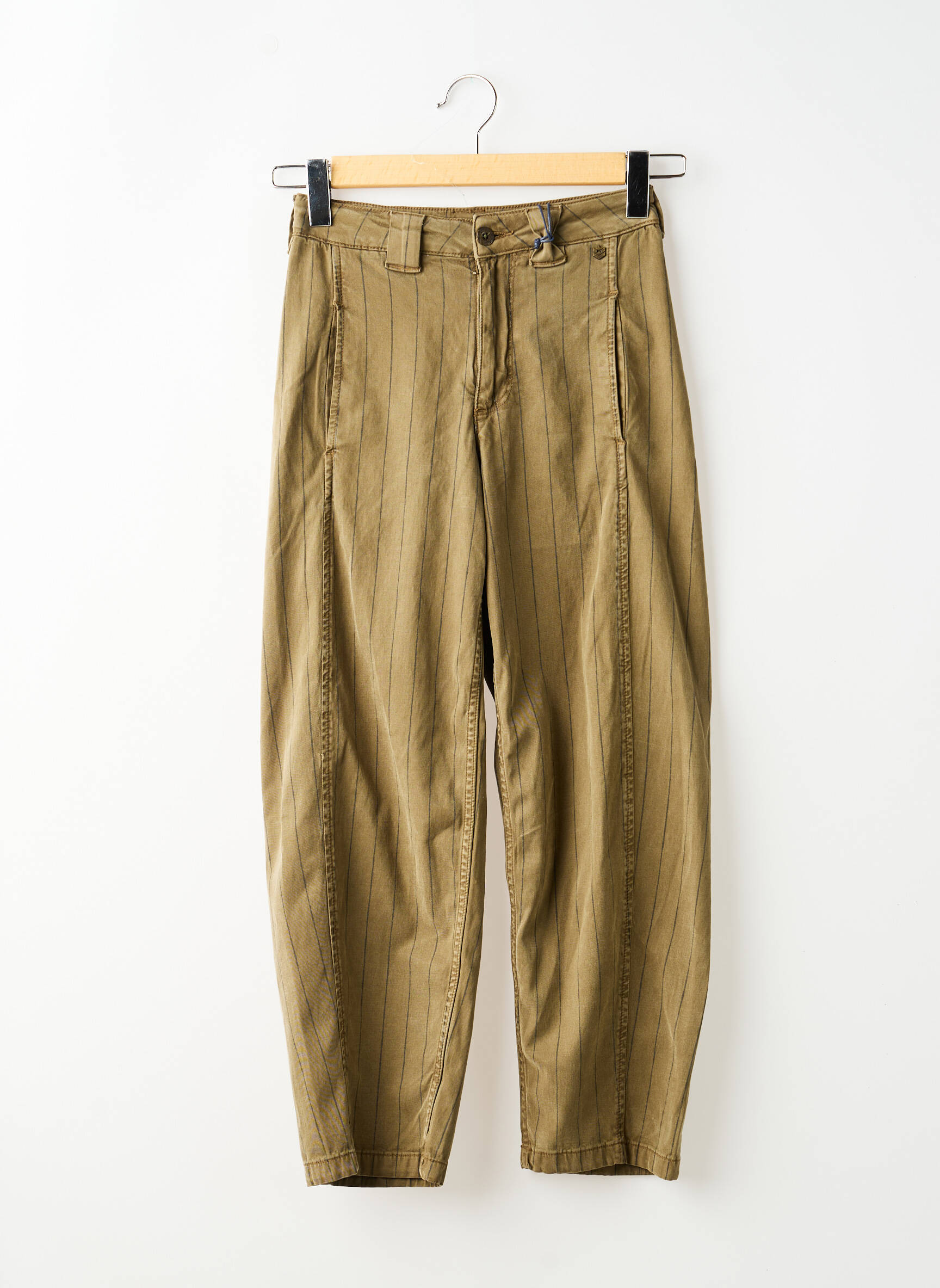 Pantalon drept țesătură poplin mărime normală verde FREEMAN T.PORTER femeie