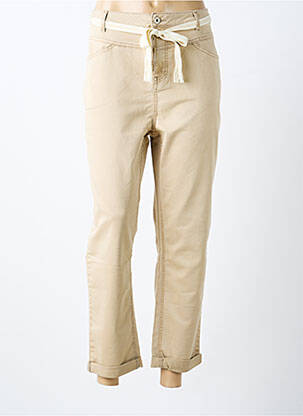 Pantalon drept elasticitate mărime normală bej GEISHA femeie
