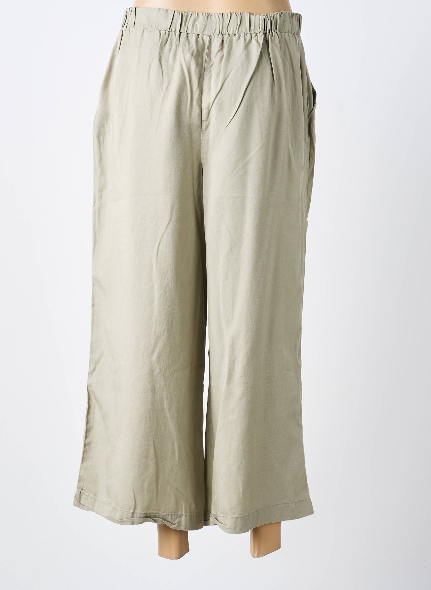 Pantalon trei sferturi talie elastică mărime normală verde TIFFOSI femeie