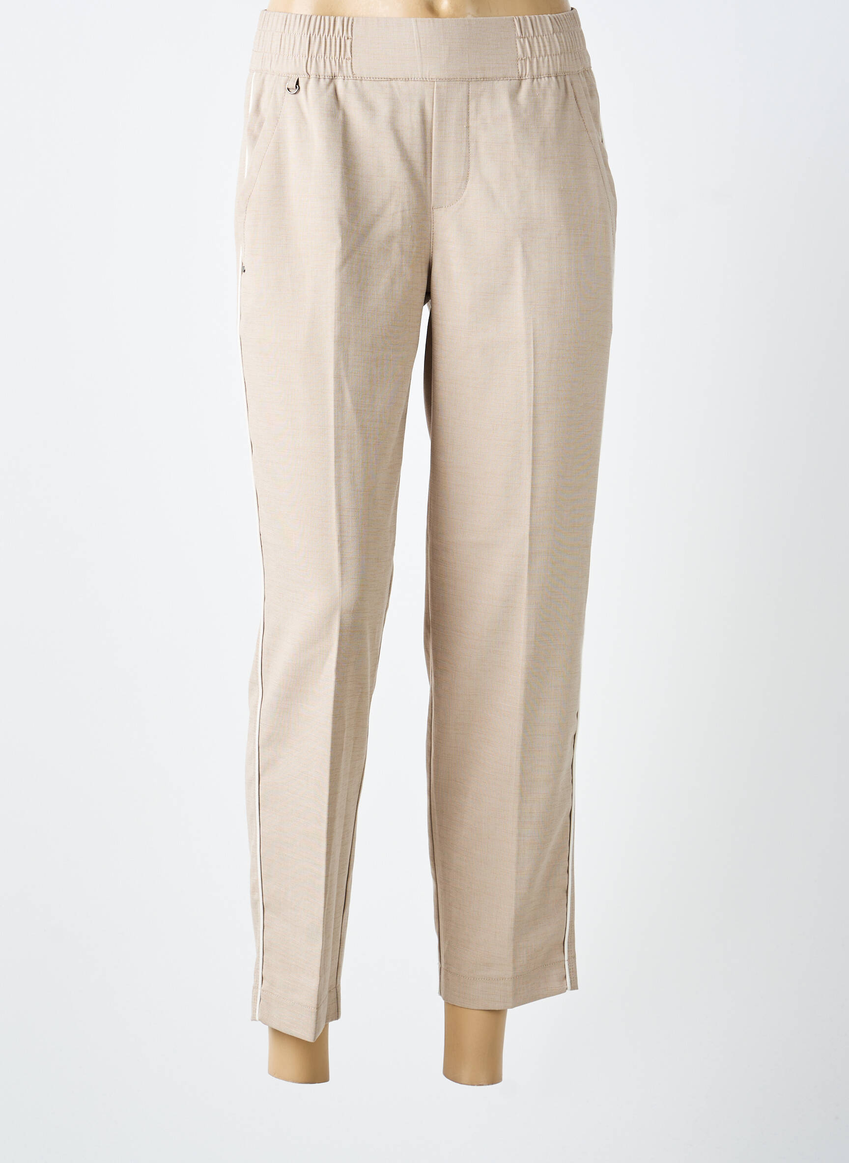 Pantalon 7/8 talie înaltă talie înaltă bej STREET ONE femeie