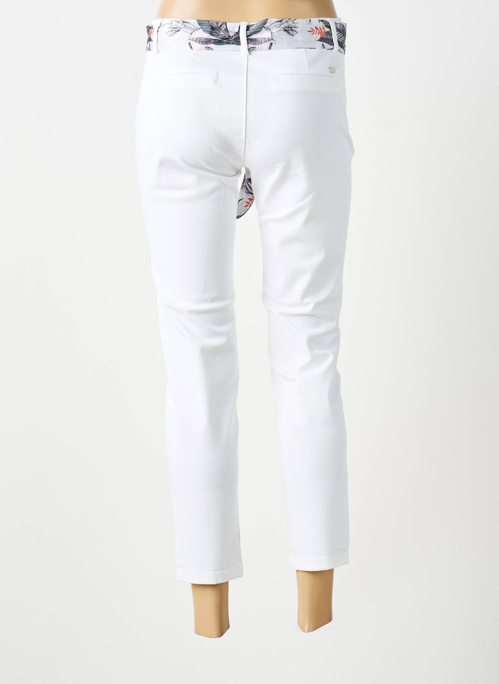 Pantalon 7/8 elasticitate mărime normală alb FREEMAN T.PORTER femeie