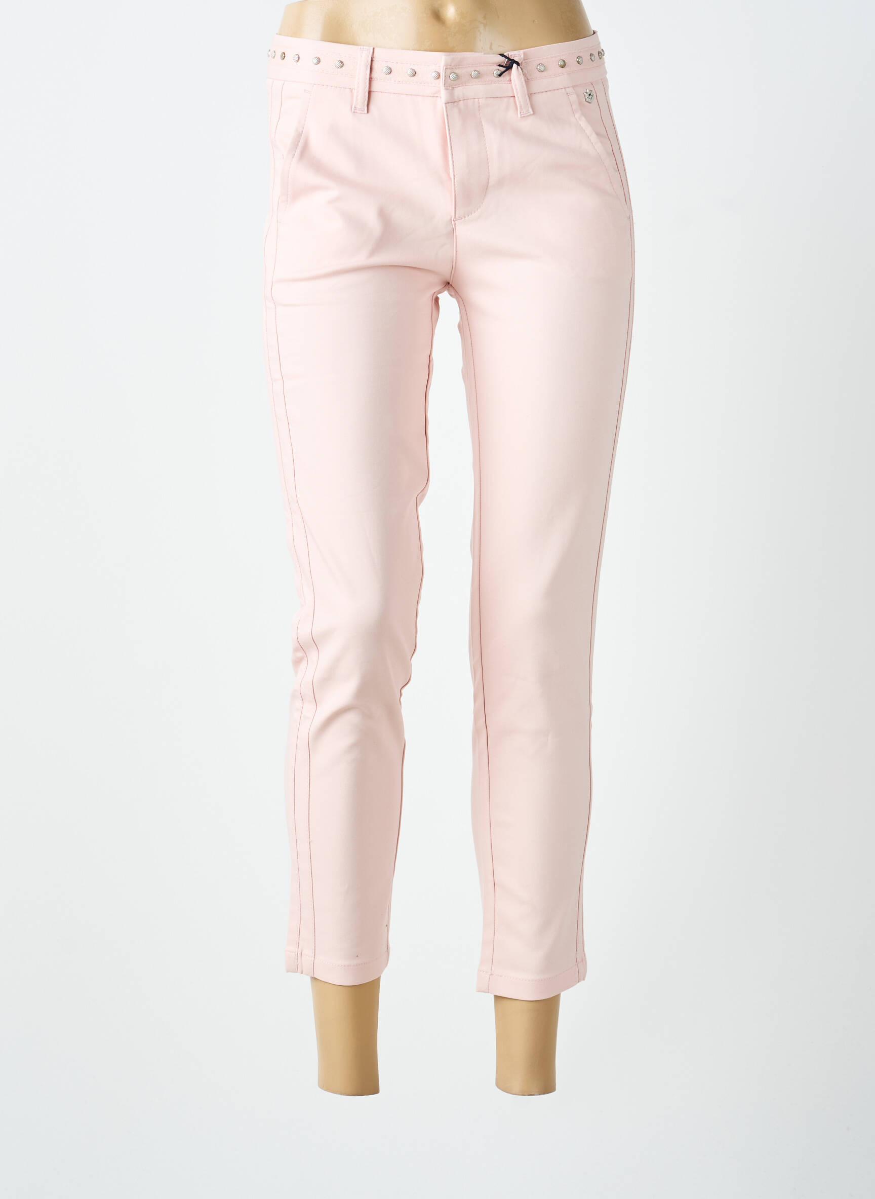 Pantalon 7/8 elasticitate talie joasă roz FREEMAN T.PORTER femeie