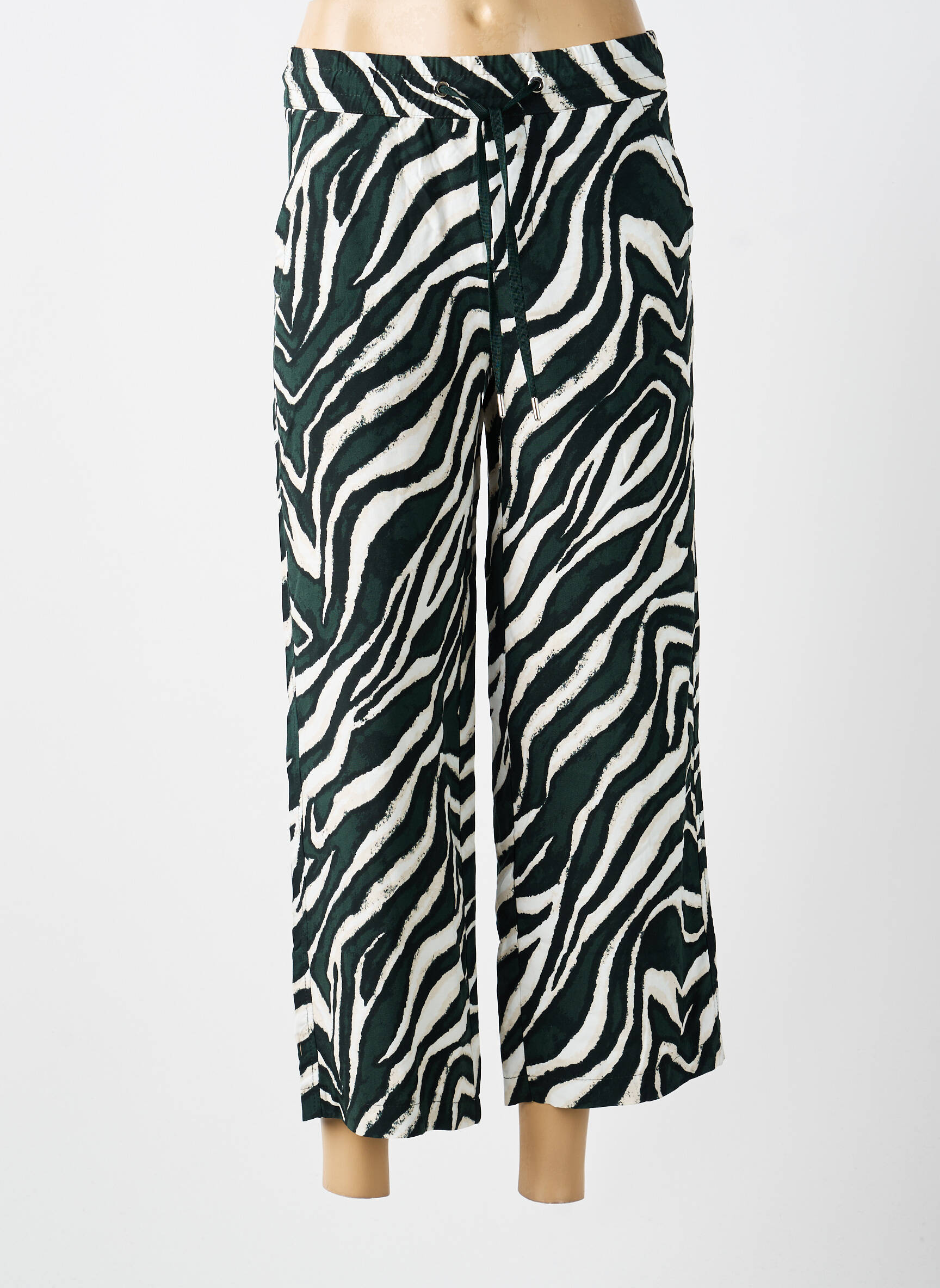 Pantalon 7/8 talie elastică mărime normală verde STREET ONE femeie