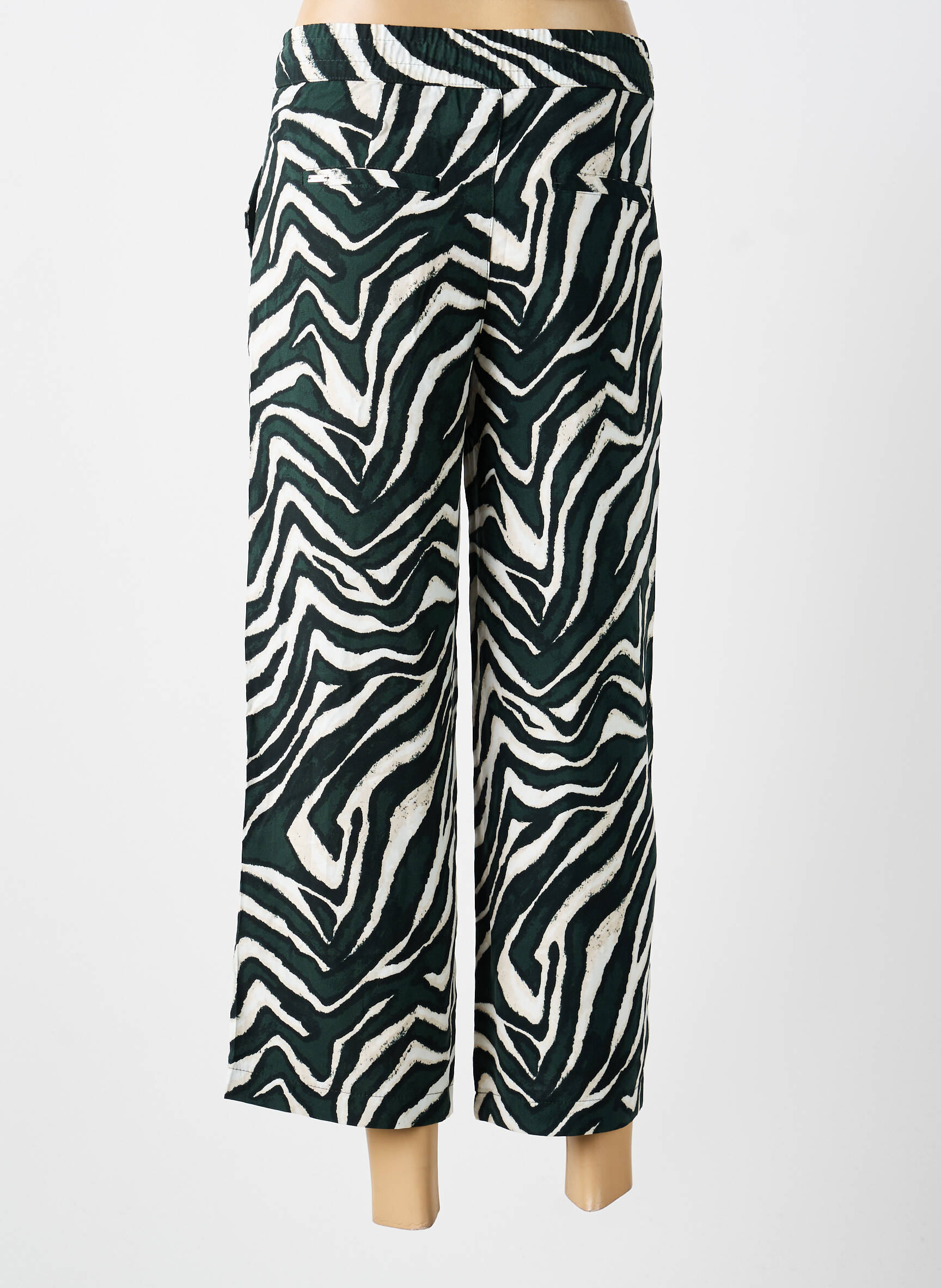 Pantalon 7/8 talie elastică mărime normală verde STREET ONE femeie