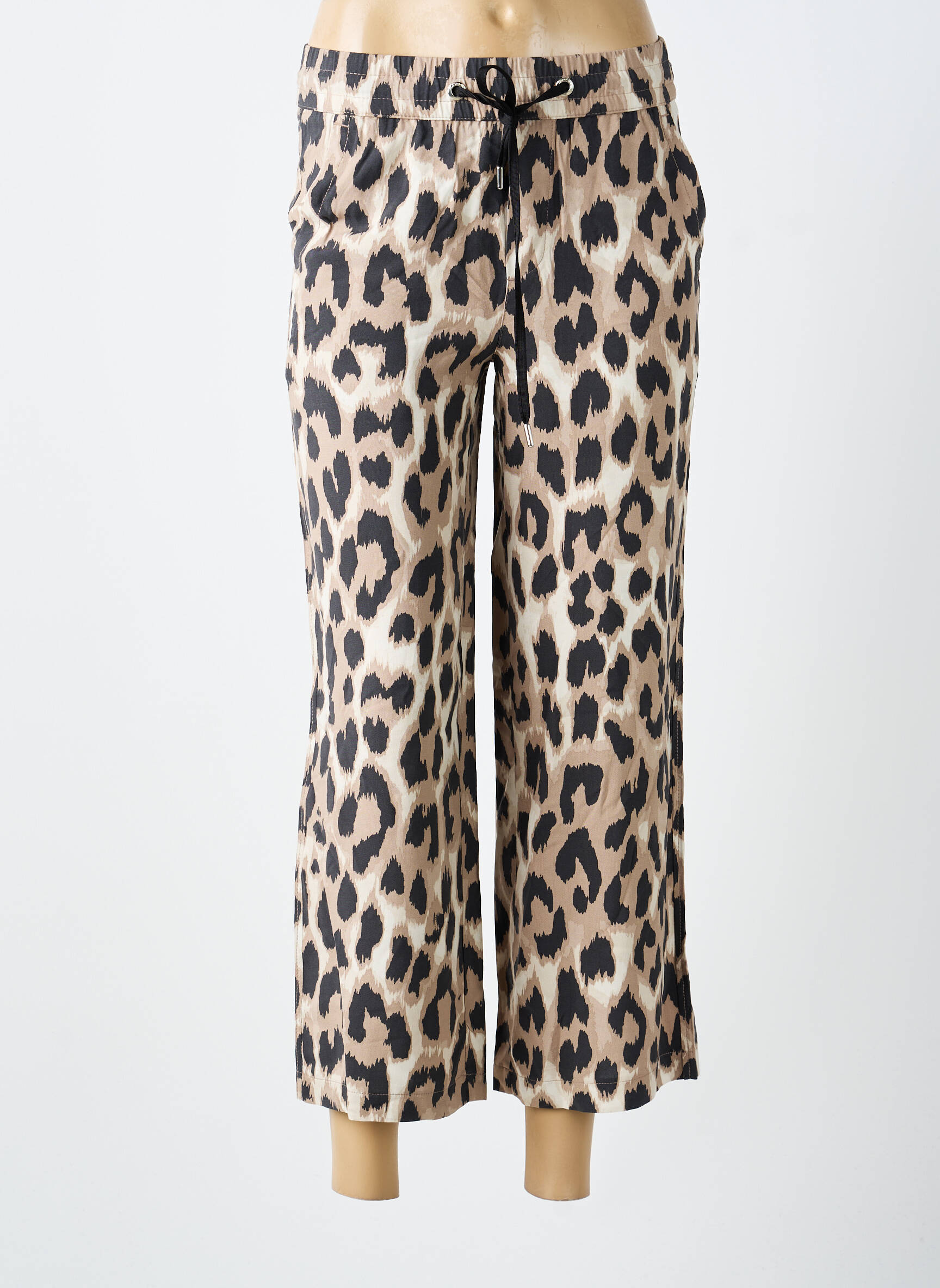 Pantalon 7/8 talie elastică mărime normală bej STREET ONE femeie