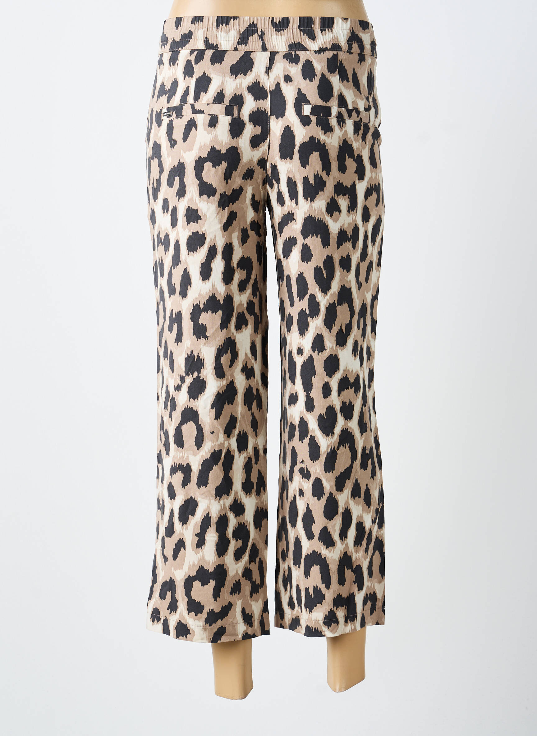 Pantalon 7/8 talie elastică mărime normală bej STREET ONE femeie