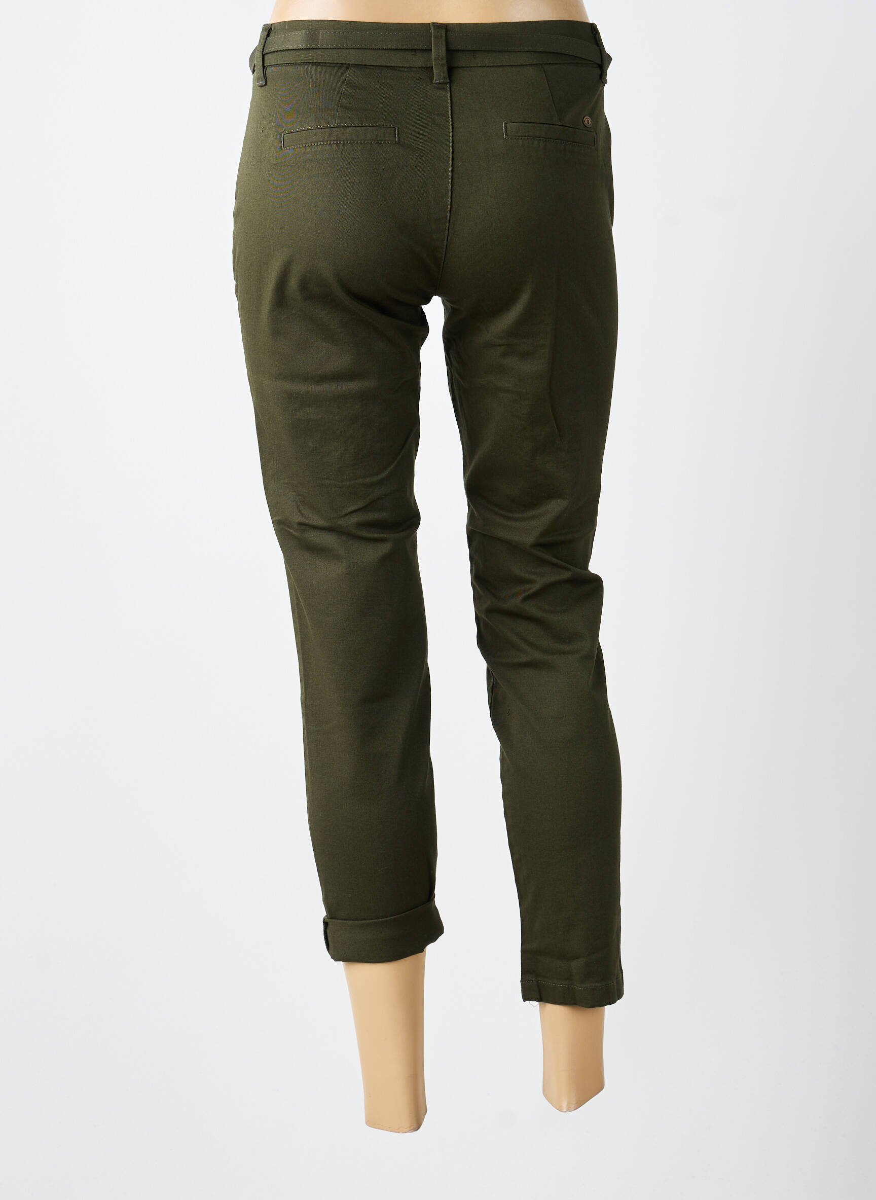 Pantalon 7/8 elasticitate talie joasă verde FREEMAN T.PORTER femeie