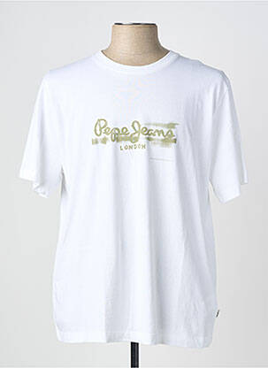 Tricou elasticitate mâneci scurte alb PEPE JEANS bărbat