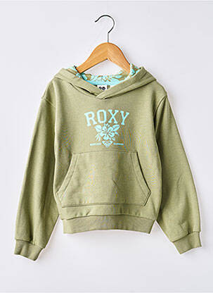 Hanorac cu glugă țesătură jersey mâneci lungi verde ROXY fată