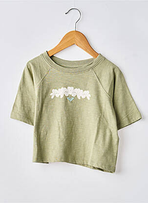 Tricou croială dreaptă mâneci scurte verde ROXY fată