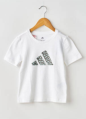 Tricou croială dreaptă mâneci scurte alb ADIDAS fată