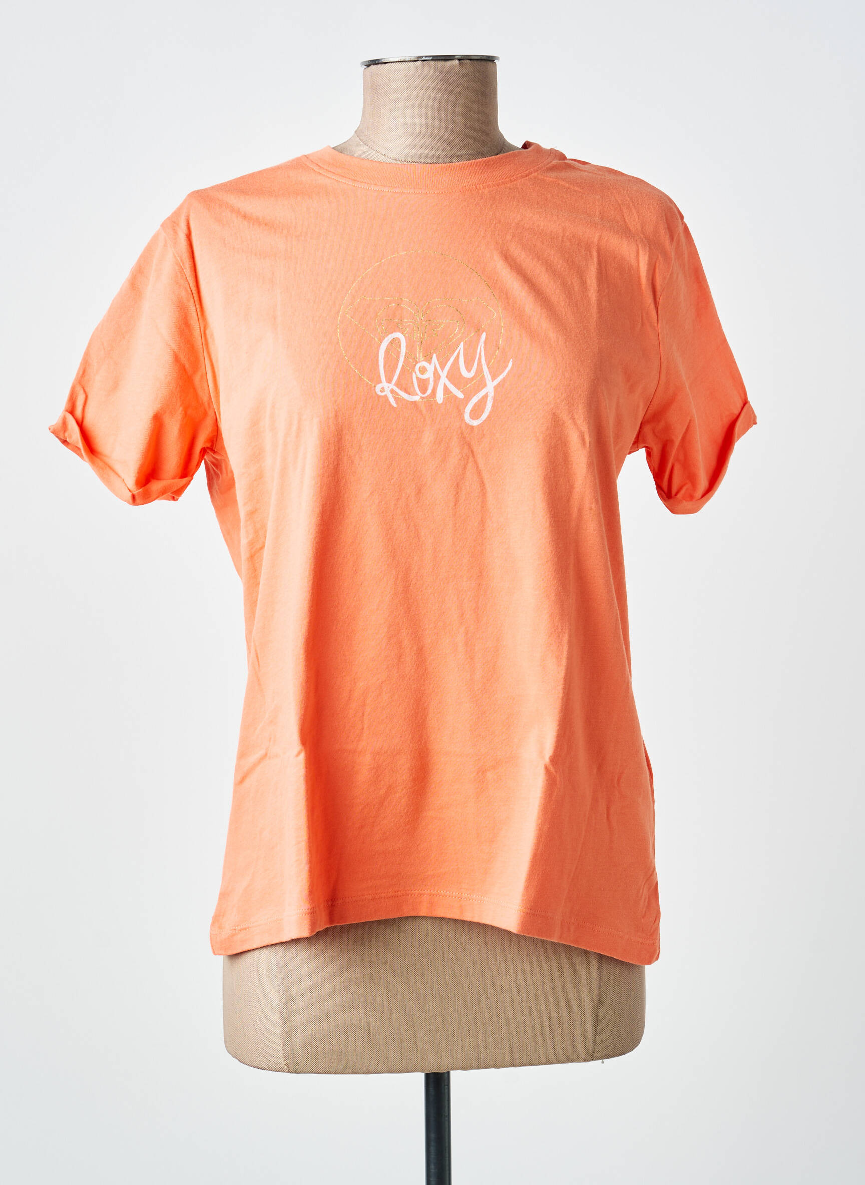 Tricou croială dreaptă mâneci scurte portocalie ROXY femeie