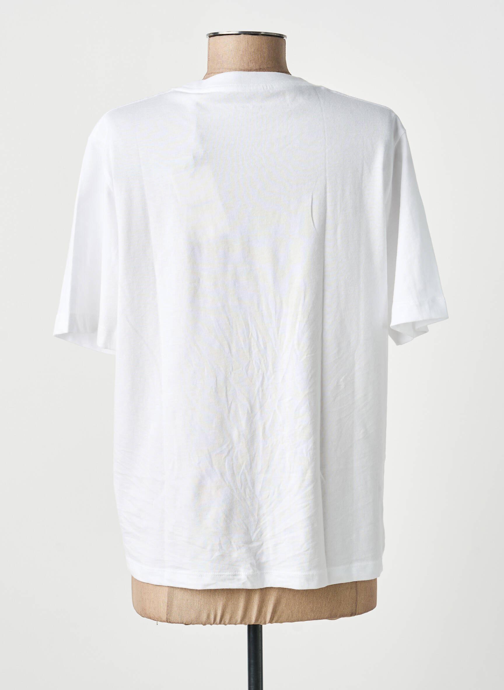 Tricou serigrafie flockată mâneci scurte alb PEPE JEANS femeie
