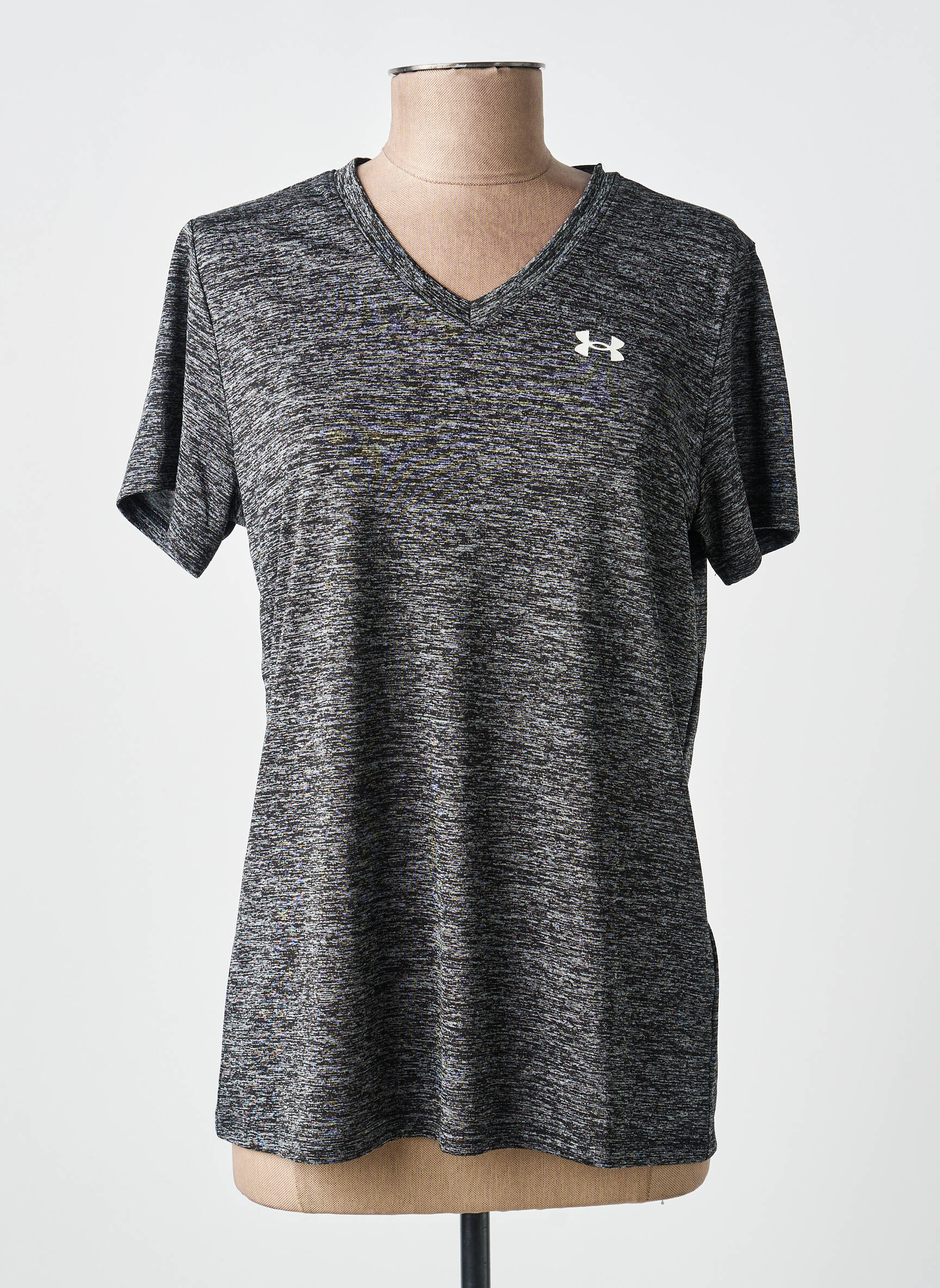 Tricou guler în v mâneci scurte gri UNDER ARMOUR femeie
