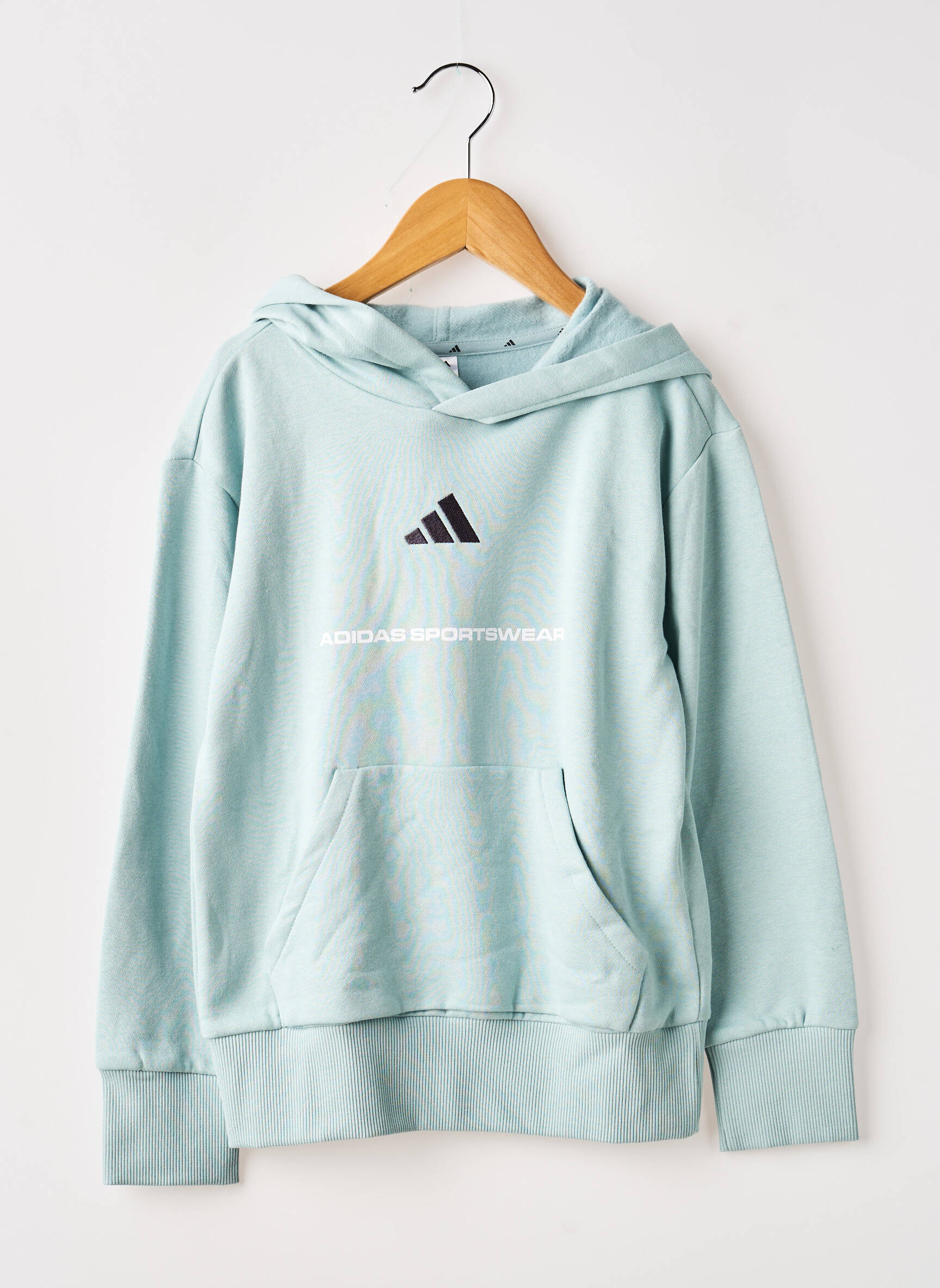 Hanorac cu glugă mâneci lungi mâneci lungi albastru ADIDAS fată
