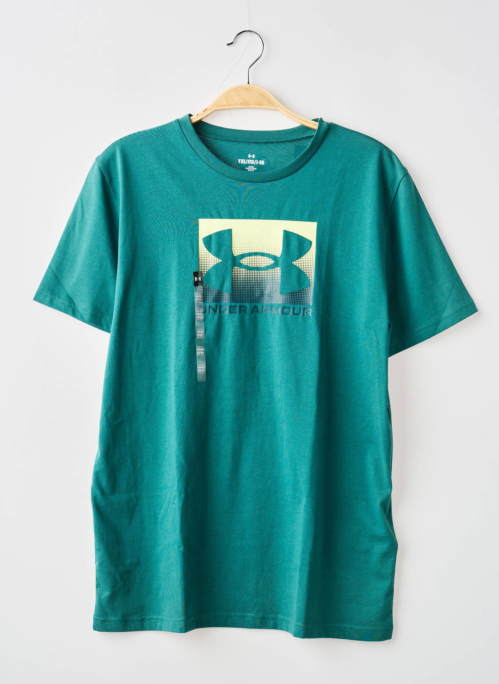 Tricou croială dreaptă mâneci scurte verde UNDER ARMOUR băiat