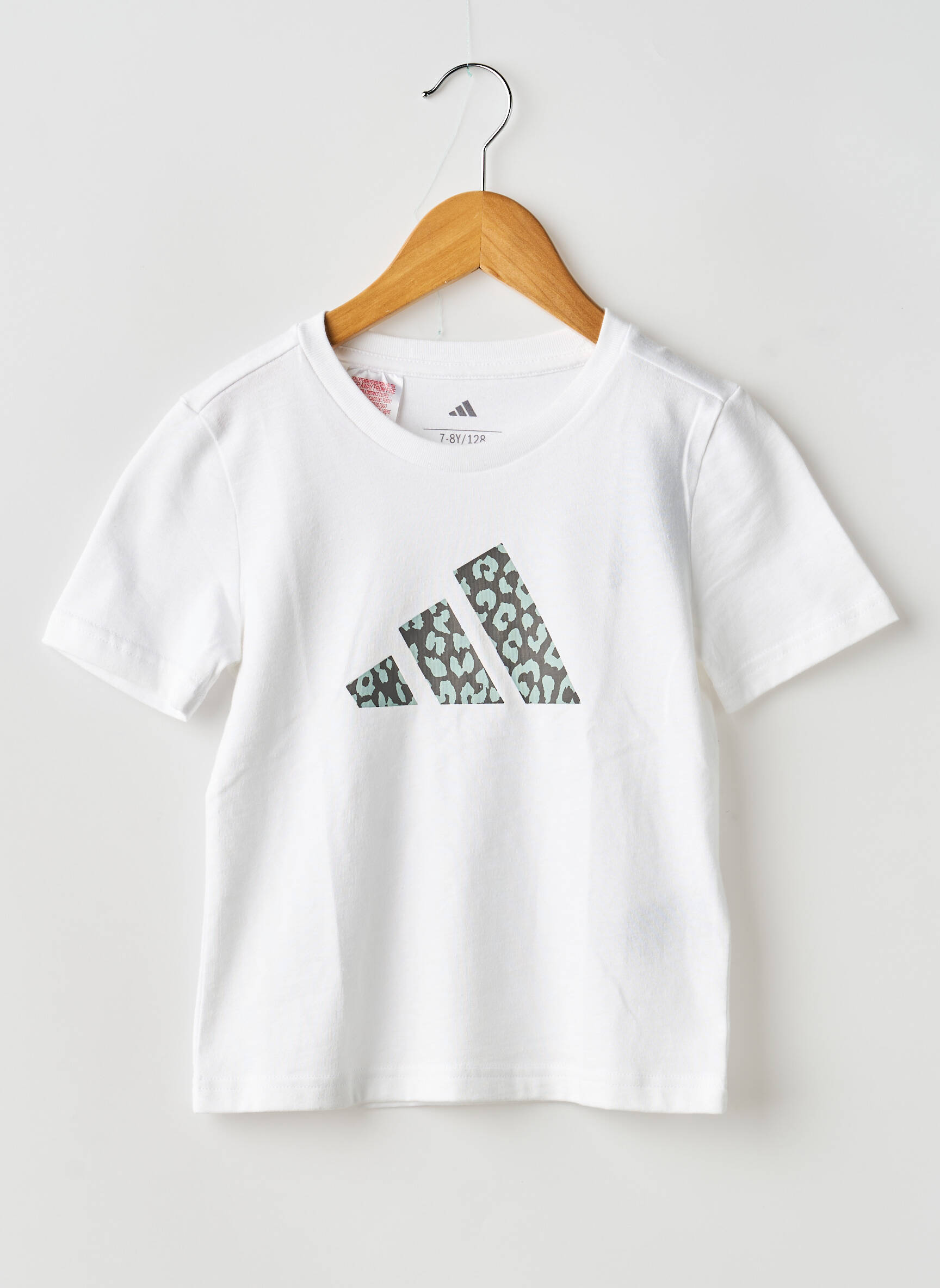 Tricou croială dreaptă mâneci scurte alb ADIDAS fată