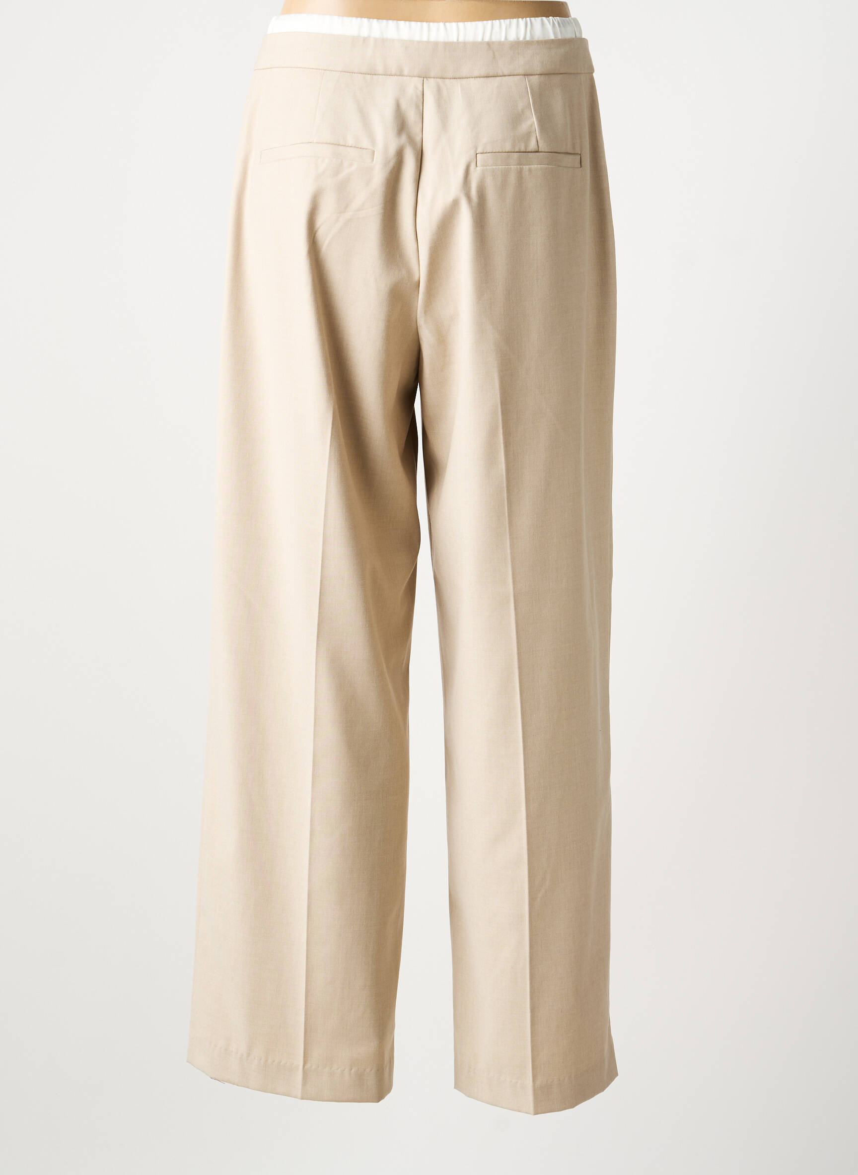Pantalon drept elasticitate mărime normală bej KAFFE femeie