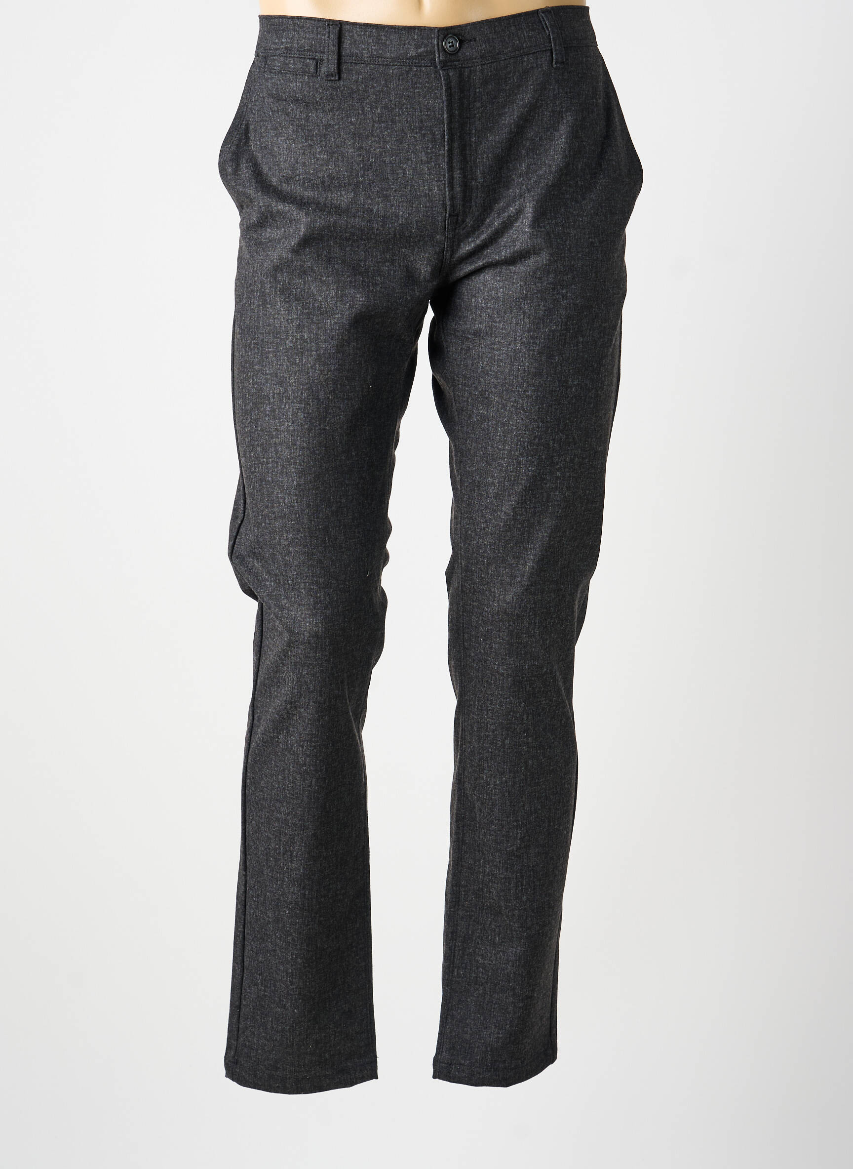 Pantalon drept țesătură poplin mărime normală gri IMPACT bărbat
