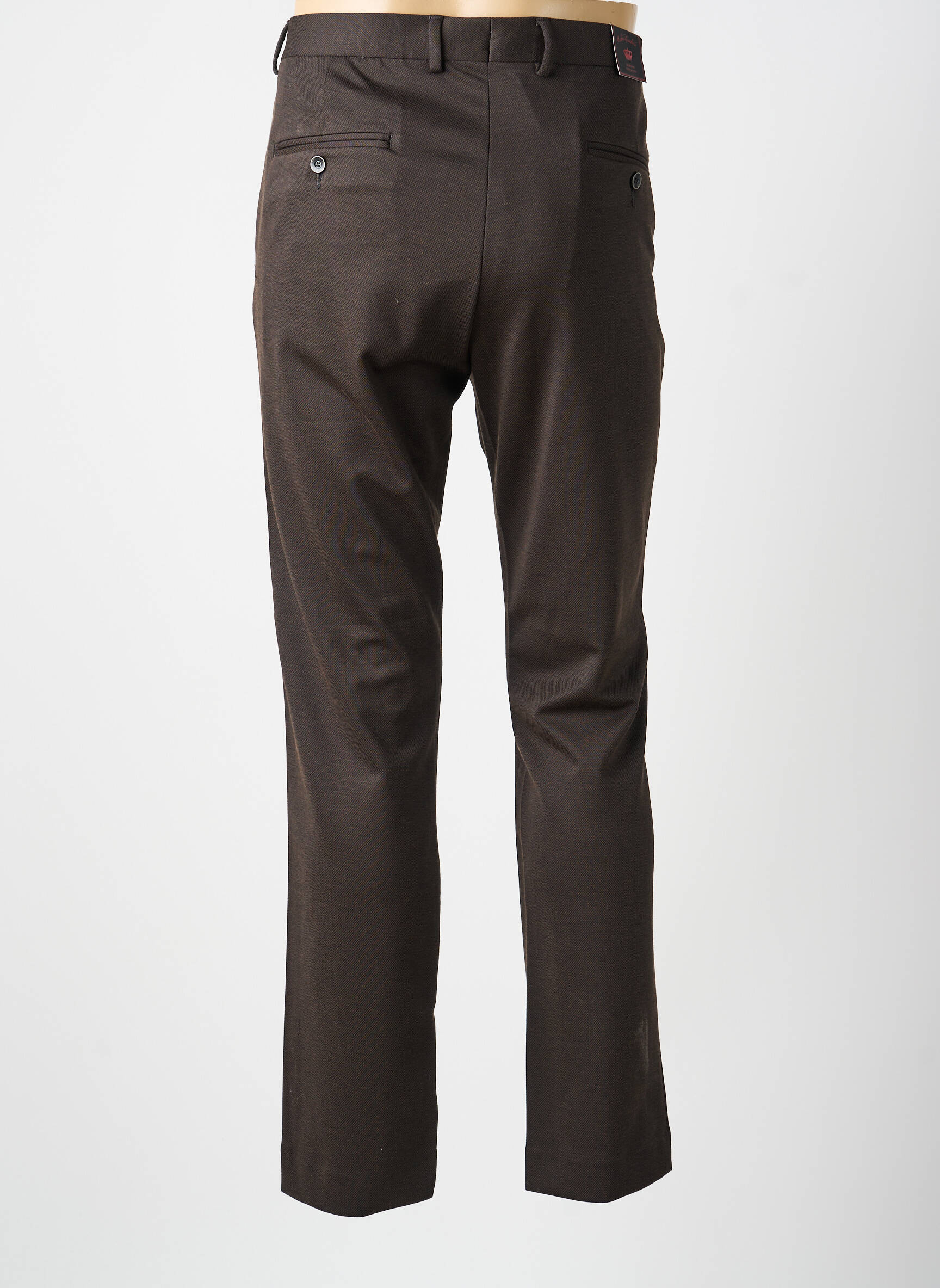 Pantalon slim țesătură poplin mărime normală maro LCDN bărbat