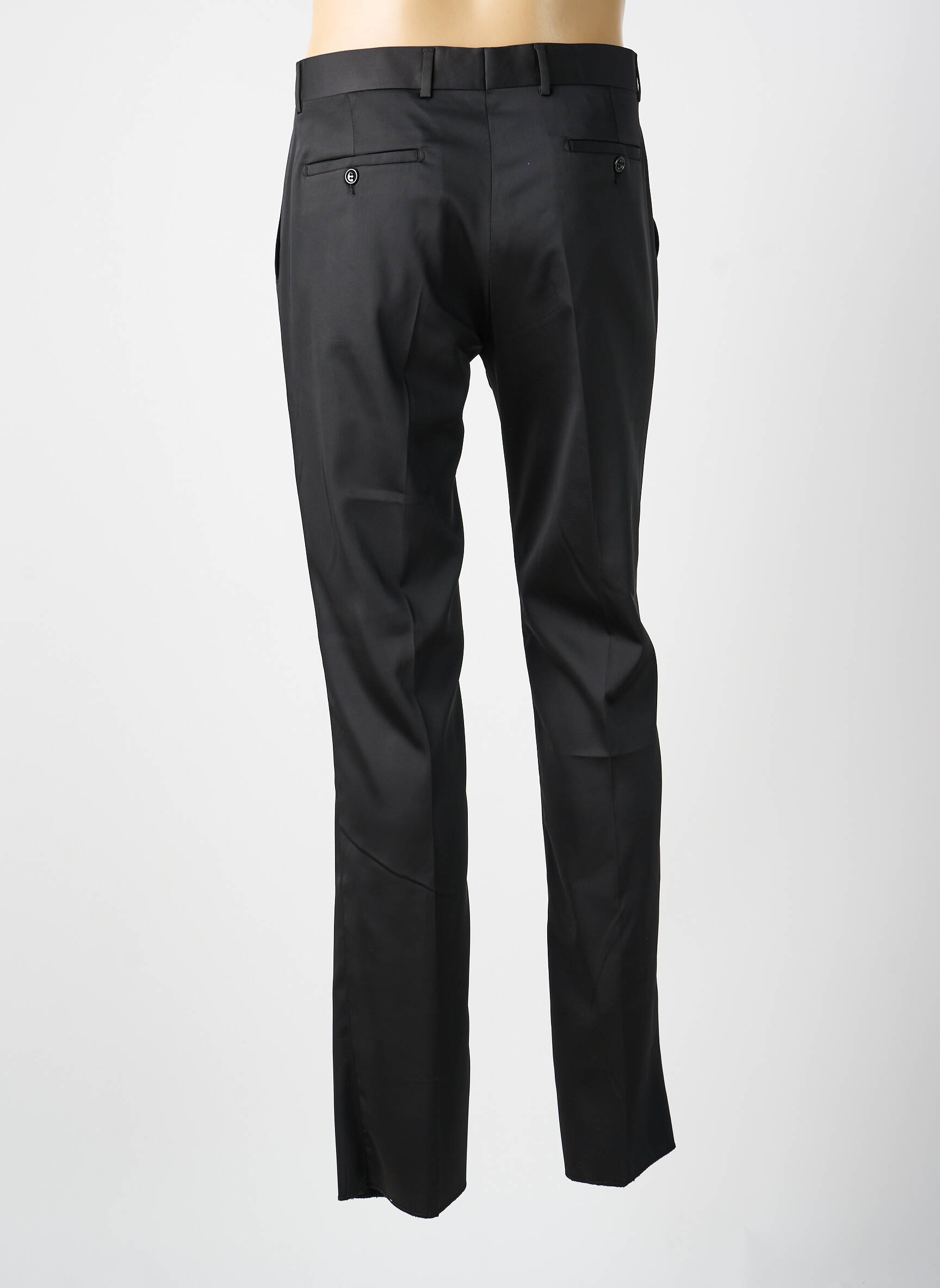 Pantalon drept țesătură poplin mărime normală negru BARBERINI bărbat