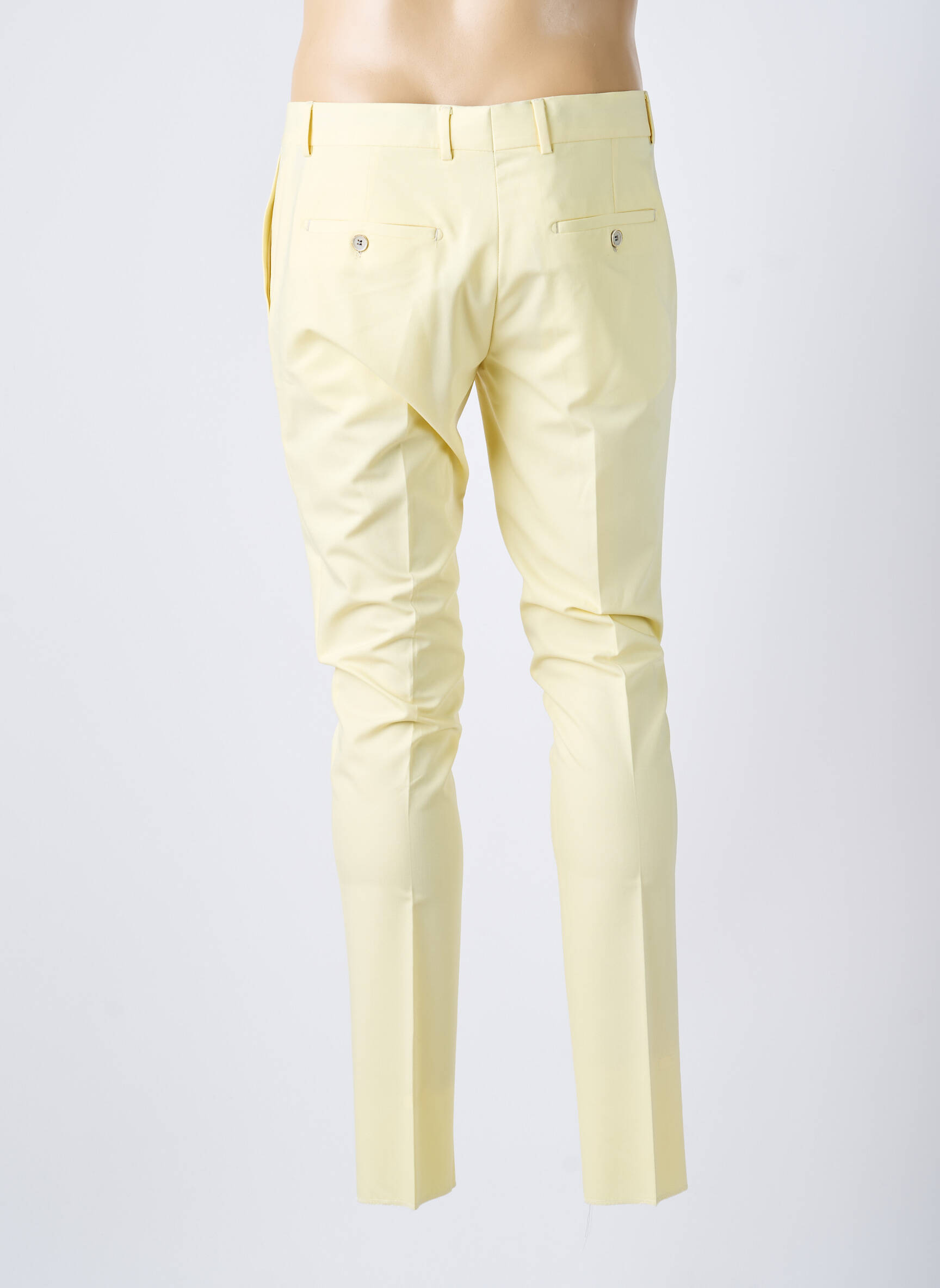 Pantalon drept țesătură poplin galben BARBERINI bărbat