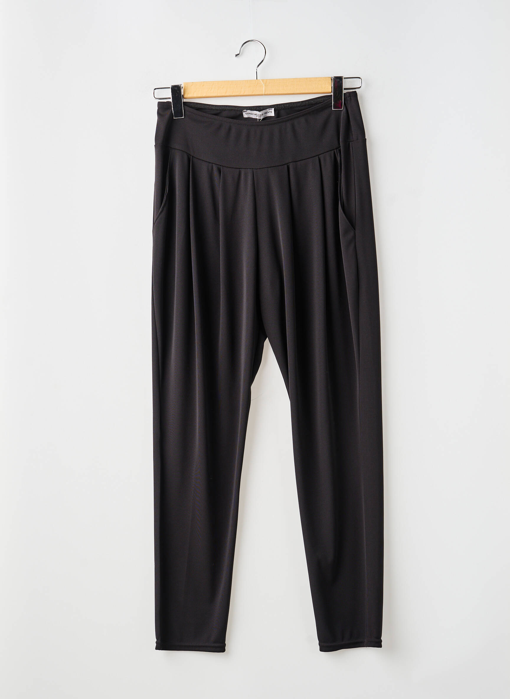 Pantalon slim talie elastică mărime normală negru QUINZE HEURES TRENTE femeie