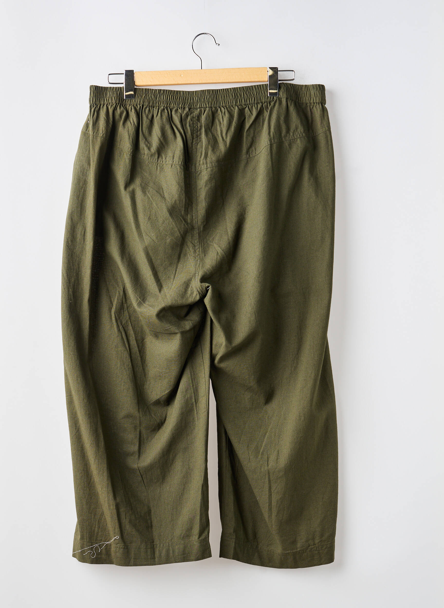 Pantalon 7/8 talie elastică mărime normală verde KAFFE femeie