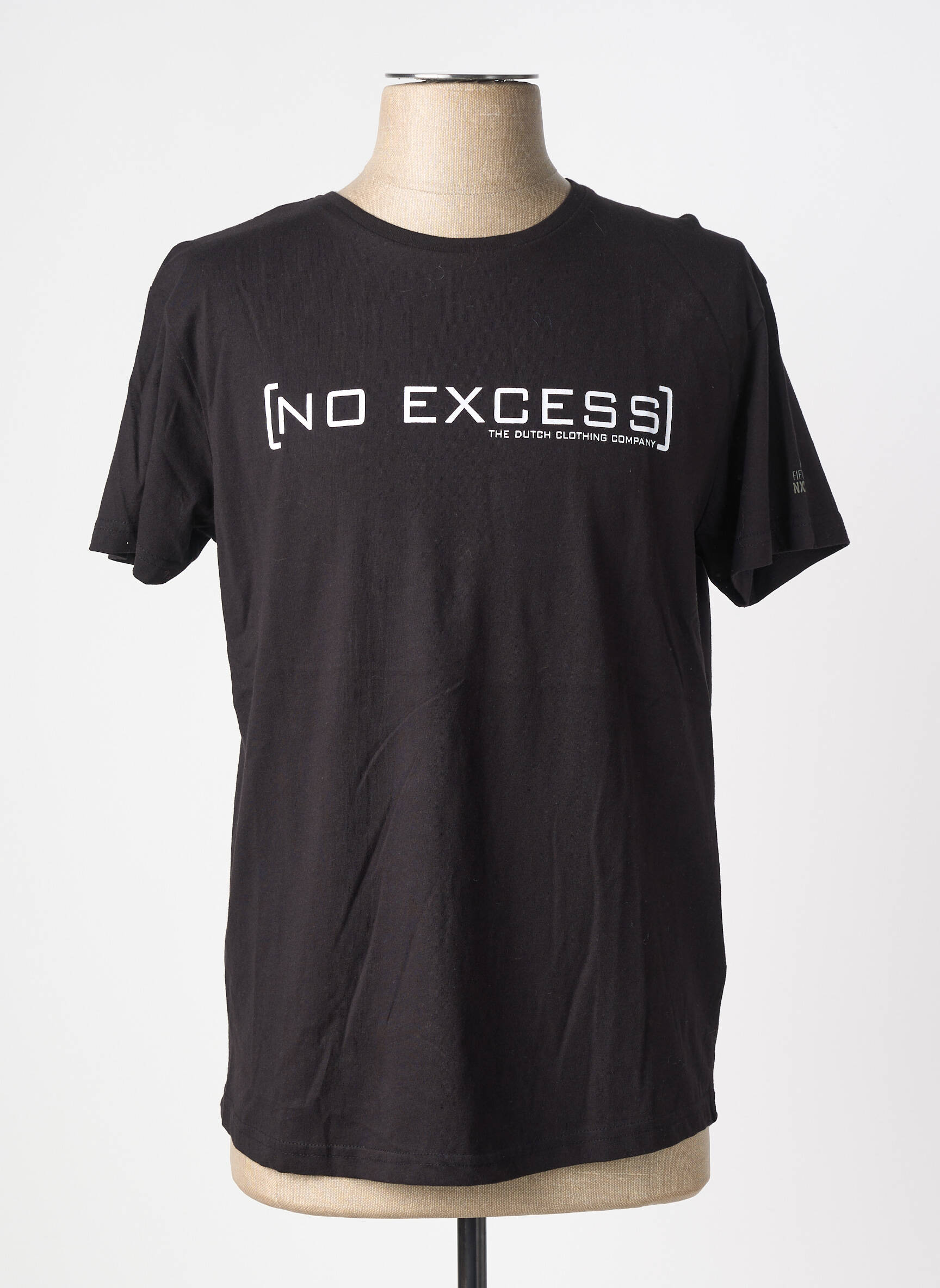 Tricou croială cambrată mâneci scurte negru NO EXCESS bărbat