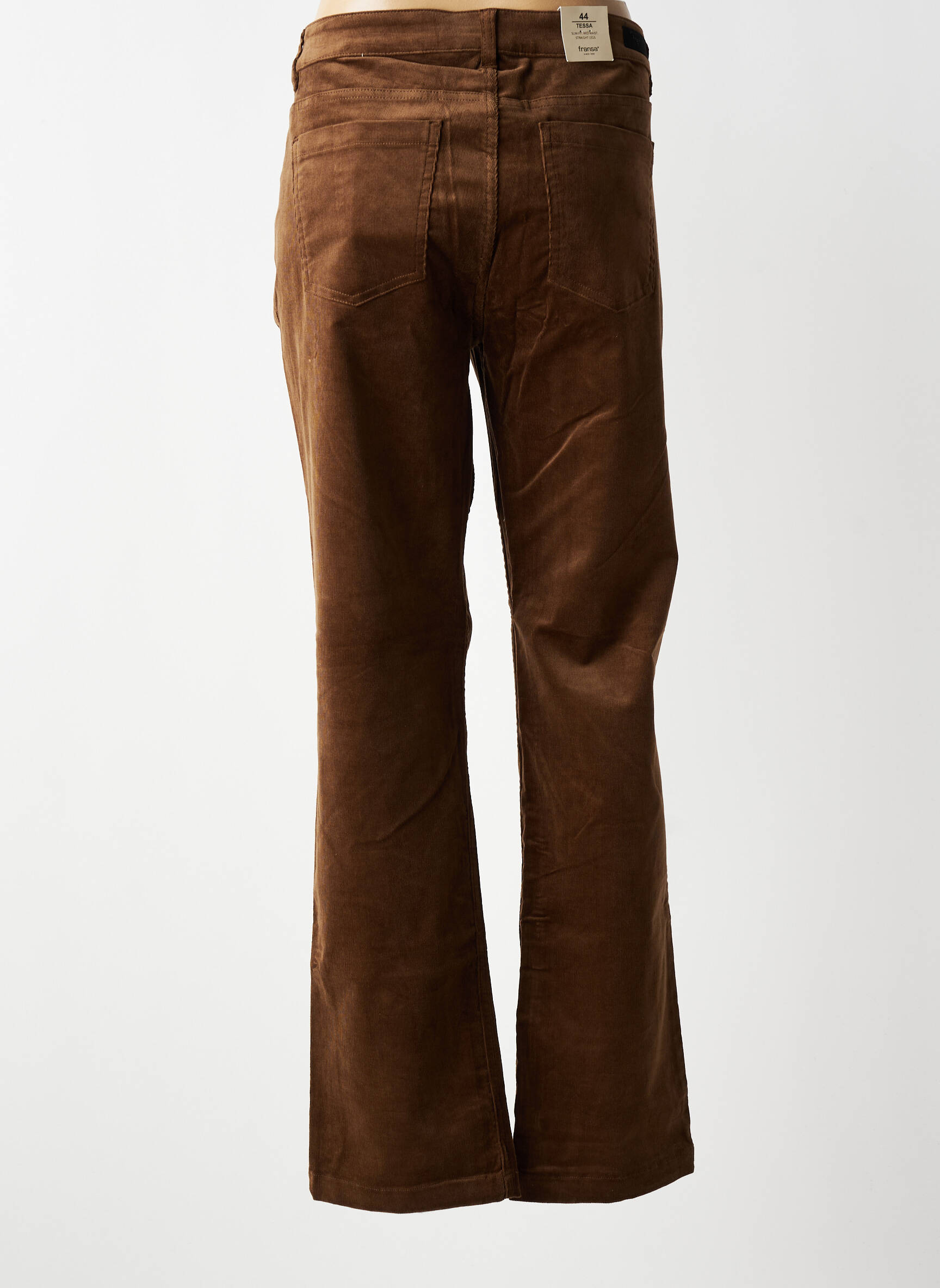 Pantalon drept elasticitate mărime normală maro FRANSA femeie