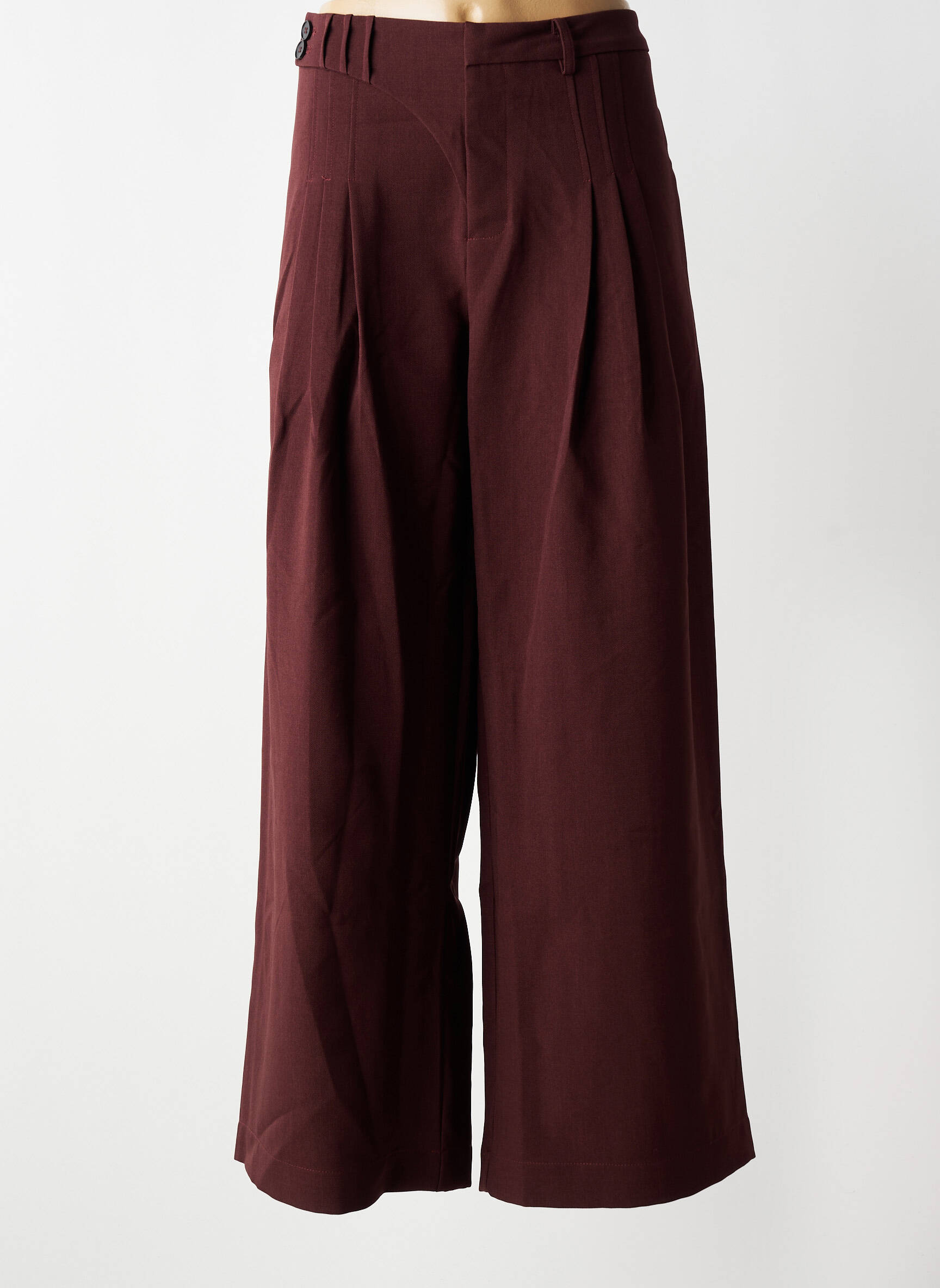 Pantalon larg țesătură poplin mărime normală violet NÜ femeie
