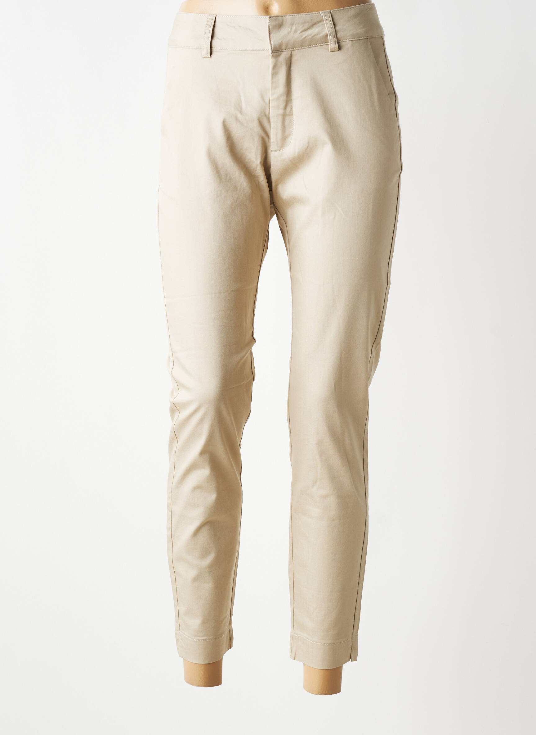 Pantalon 7/8 elasticitate mărime normală bej KAFFE femeie