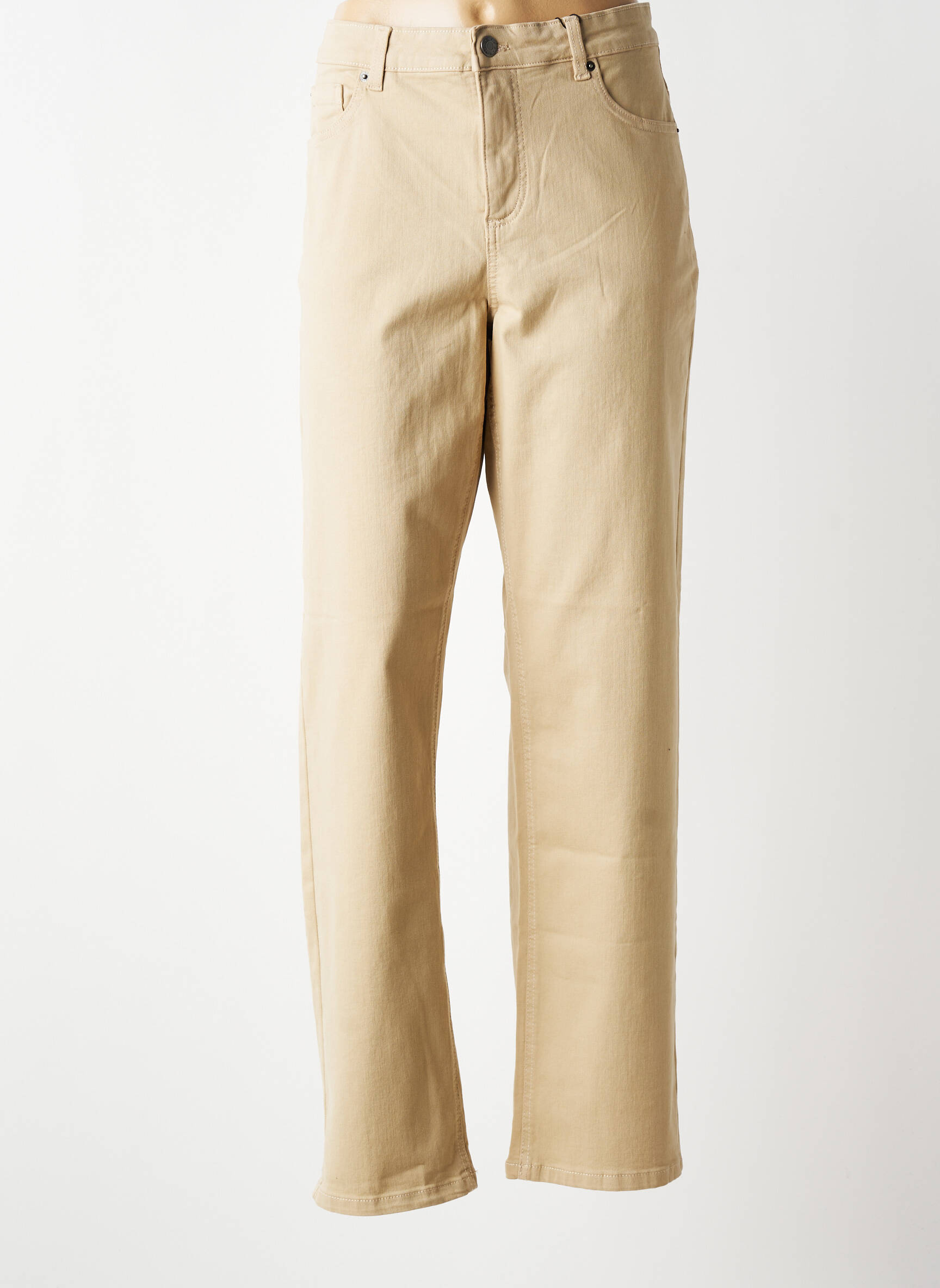 Pantalon drept elasticitate mărime normală bej KAFFE femeie
