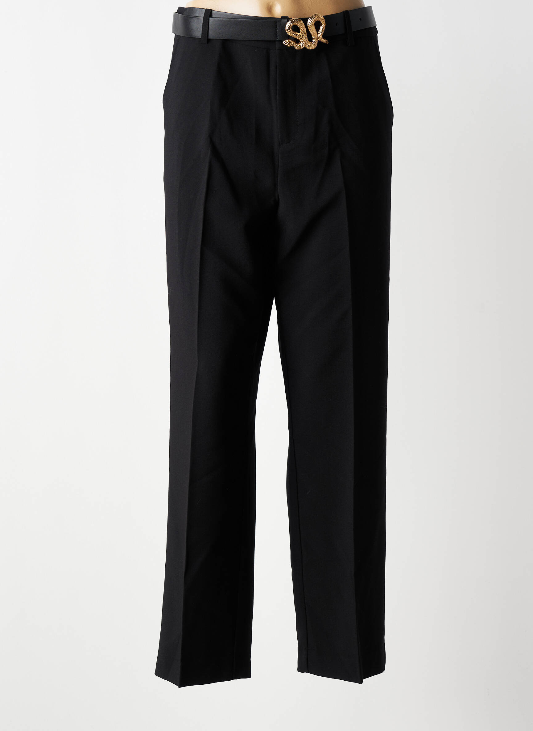 Pantalon drept elasticitate mărime normală negru CREAM femeie