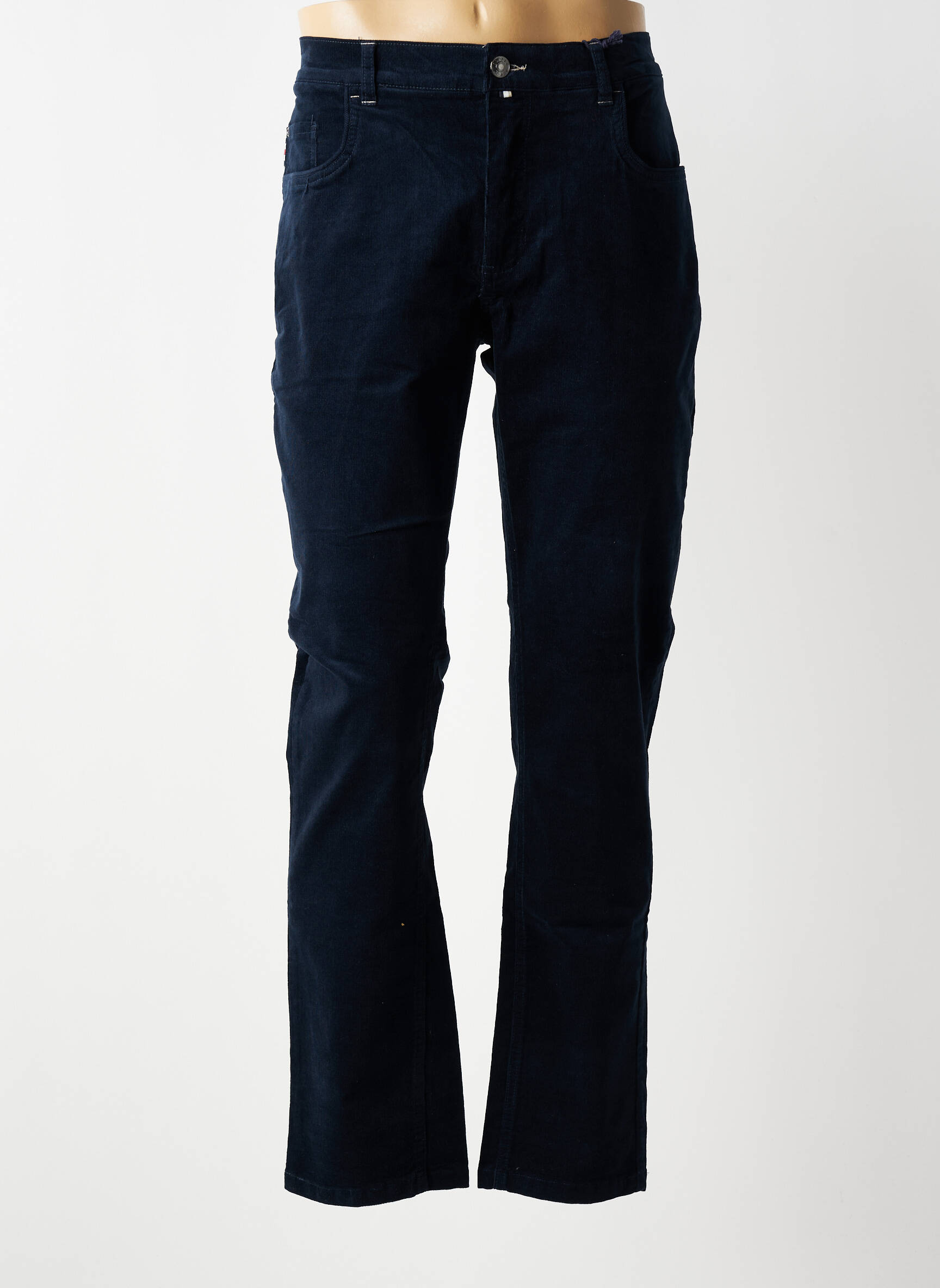 Pantalon drept elasticitate mărime normală albastru FQ1924 bărbat
