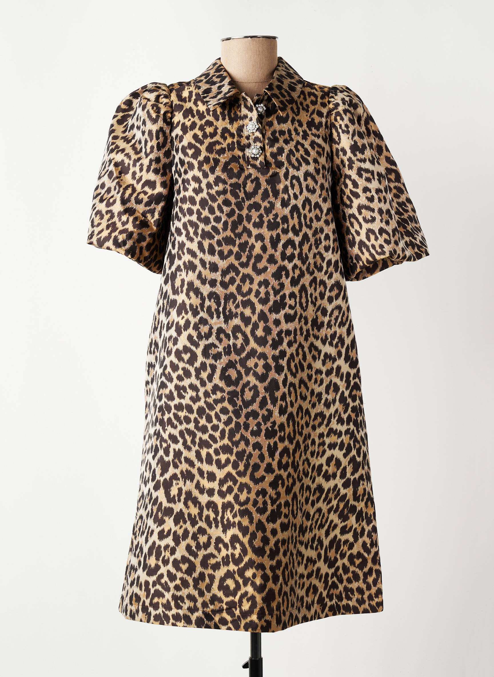 Rochie midi mâneci scurte mâneci scurte maro CULTURE femeie
