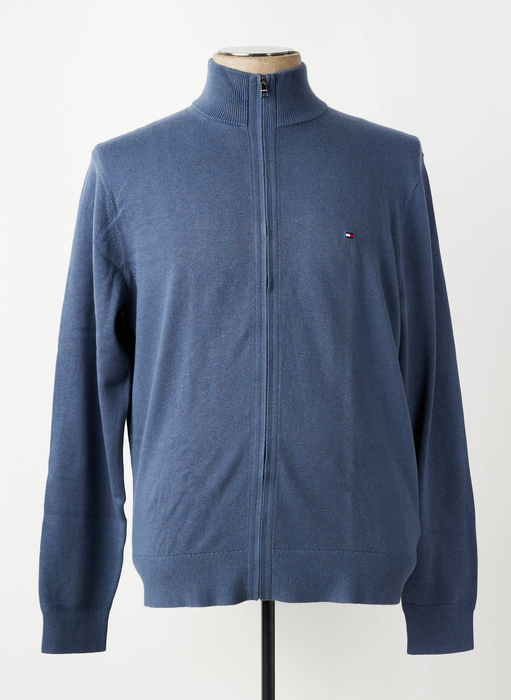 Vestă cu mâneci lungi plasă fină albastru TOMMY HILFIGER bărbat