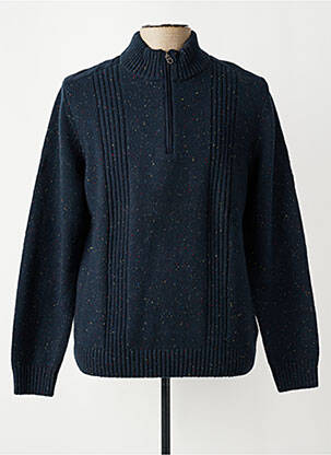 Pulover tricotaj din plasă mâneci lungi albastru DELAHAYE bărbat