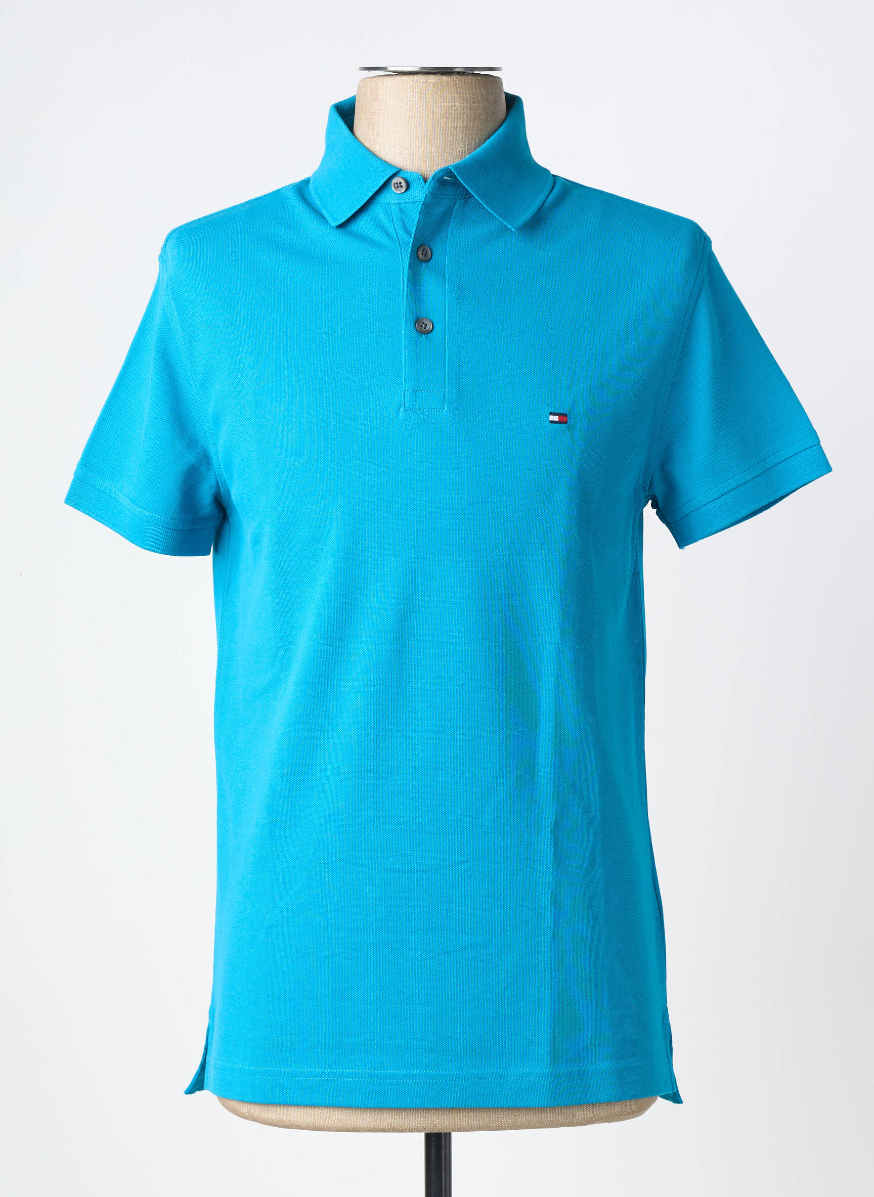 Polo elasticitate mâneci scurte albastru TOMMY HILFIGER bărbat