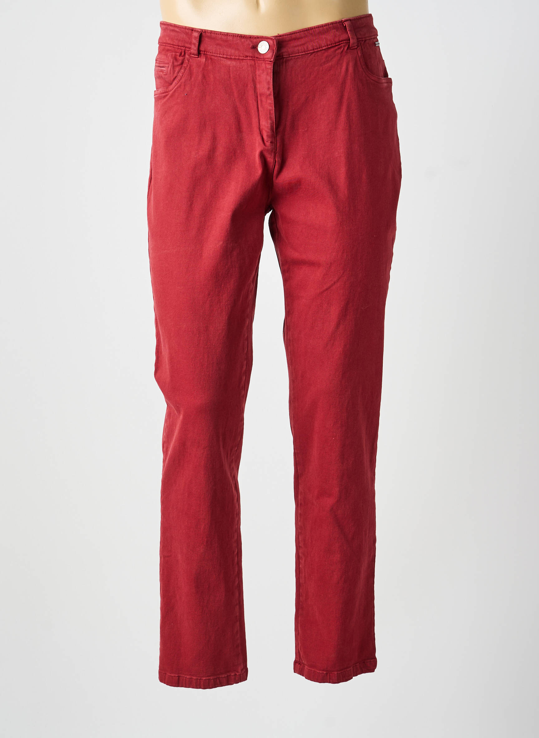 Pantalon slim țesătură poplin mărime normală roșu AGATHE & LOUISE femeie