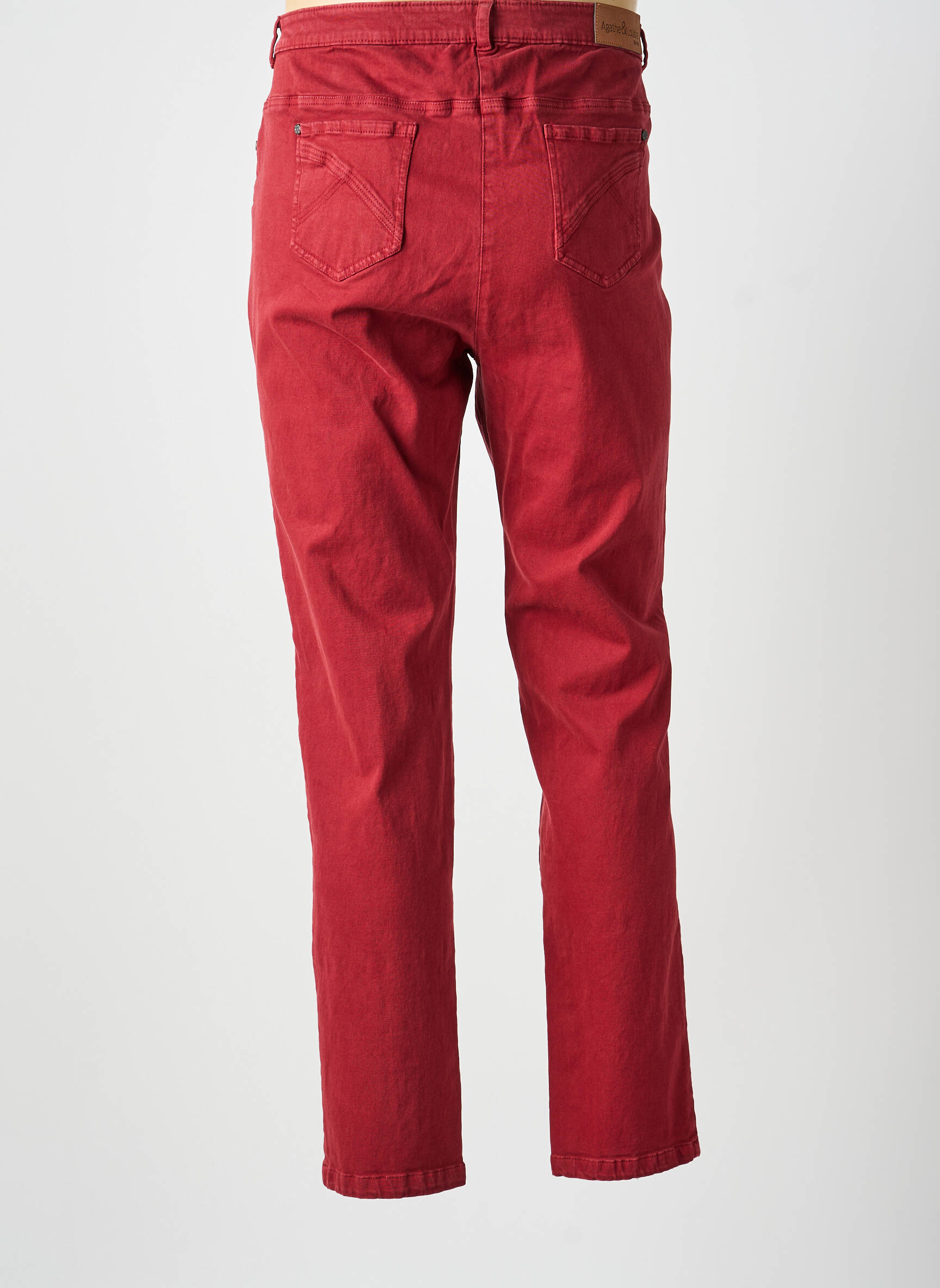 Pantalon slim țesătură poplin mărime normală roșu AGATHE & LOUISE femeie