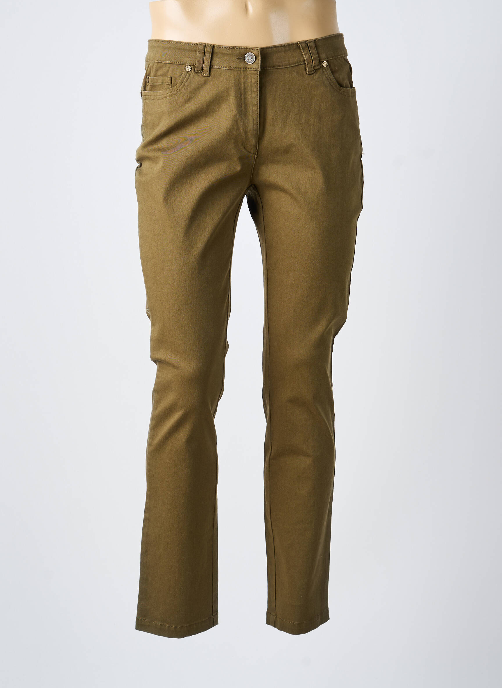 Pantalon drept elasticitate mărime normală verde AGATHE & LOUISE femeie
