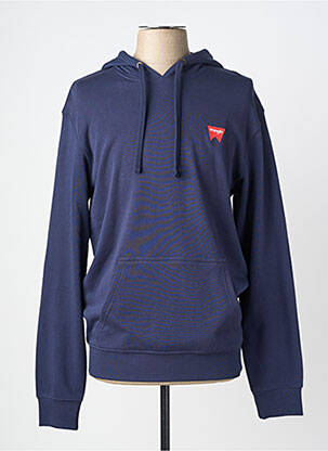 Hanorac cu glugă serigrafie flockată mâneci lungi albastru WRANGLER bărbat