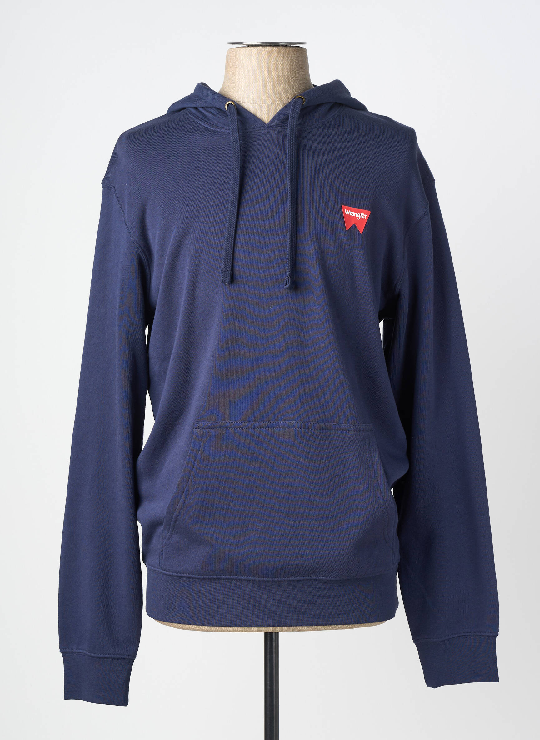 Hanorac cu glugă serigrafie flockată mâneci lungi albastru WRANGLER bărbat