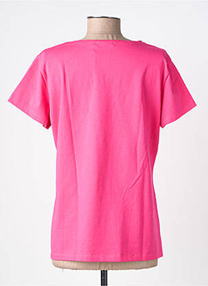 Tricou guler în v mâneci scurte roz NOOS NOOS femeie