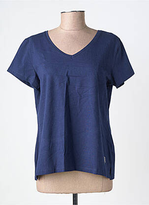 Tricou guler în v mâneci scurte albastru NOOS NOOS femeie