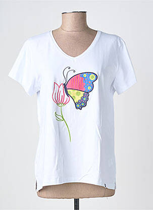 Tricou guler în v mâneci scurte alb NOOS NOOS femeie