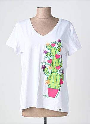 Tricou serigrafie flockată mâneci scurte alb NOOS NOOS femeie