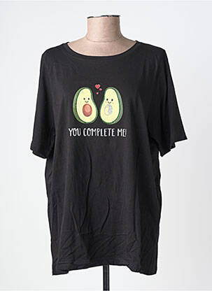 Tricou serigrafie flockată mâneci scurte negru SOPHIA femeie