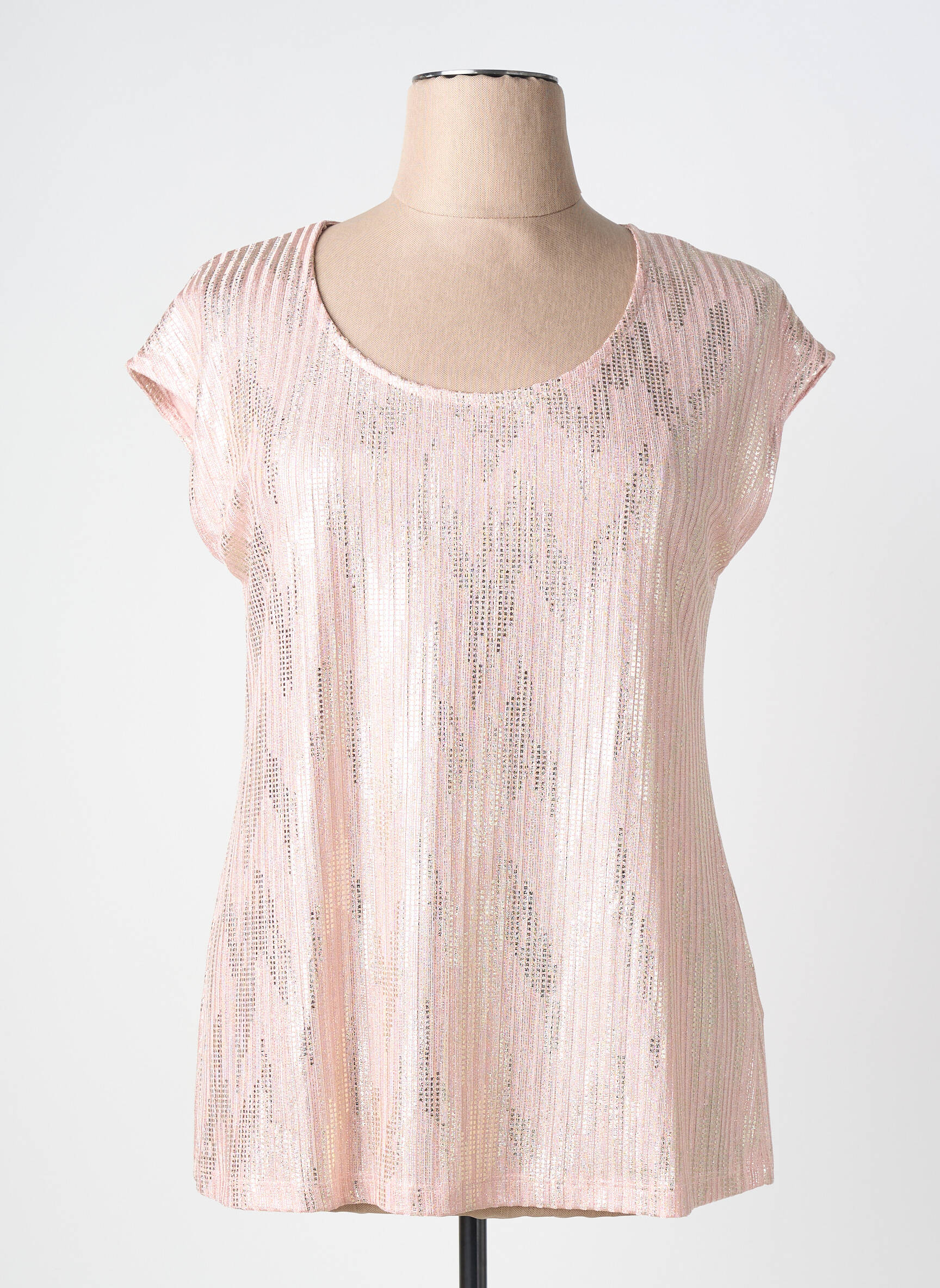 Top elasticitate mâneci scurte roz SPG WOMAN femeie